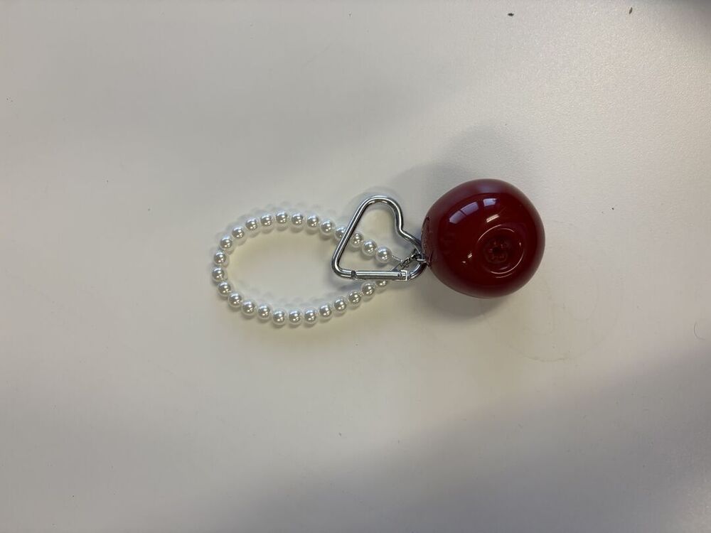 Red Ball Pearl Strap Bag Charm